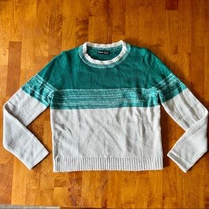 NWOT Light Gray & Green Sweater